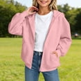 thumbnail image 2 of Gubotare Girls Zip Up Hoodie Kids Fashion Oversized Sweatshirt Jacket With Pockets Lightweight Preppy Sweatshirts 5-14 Years (Pink, 5-6 Years), 2 of 5