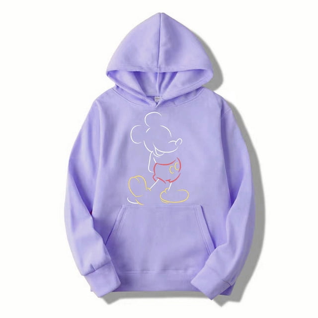 Mickey Mouse Line Pop Unisex Hoodie Cartoon Fashion Couple Oversized Sweatshirt Tops Spring Autumn Pullover