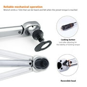 Tacklife HTW2C, 1/2 inch Drive Click Torque Wrench Durable Reversible Ratchet Wrench 2 Piece Pack