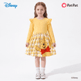 thumbnail image 4 of Disney Winnie the Pooh Girls Dresses Yellow Ruffle Flower Plaid Spring Fall Dress Toddler Kids 5-6Y, 4 of 13