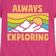 thumbnail image 3 of Instant Message - Always Exploring - Toddler & Youth Girls Short Sleeve Graphic T-Shirt, 3 of 6