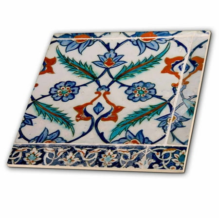 - 3dRose Asia, Turkey, Istanbul, Topkapi. Detail of famous palace Iznik tiles. - Ceramic Tile, 6-inch