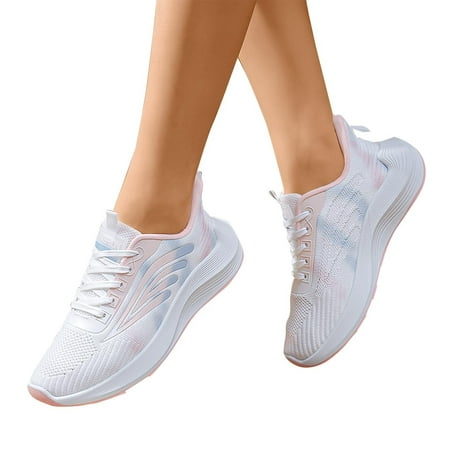 

Fauean Casual Shoes for Women Breathable Sports Shoes Fashion Color Blocking Sneakers Pink Size 38