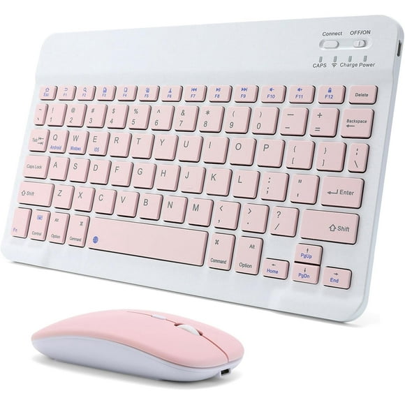 shiyou-Rechargeable Bluetooth Keyboard and Mouse Combo for iPad, Ultra-Slim Portable Wireless Mouse Keyboard for iPad Pro Air Mini iPhone Samsung Tablet Cell Phone Android, iPadOS/iOS 13 and Above (P