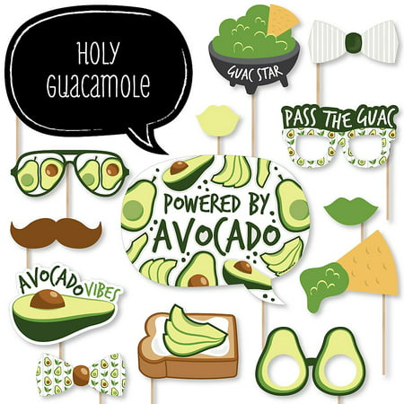 Hello Avocado - Fiesta Party Photo Booth Props Kit - 20 Count