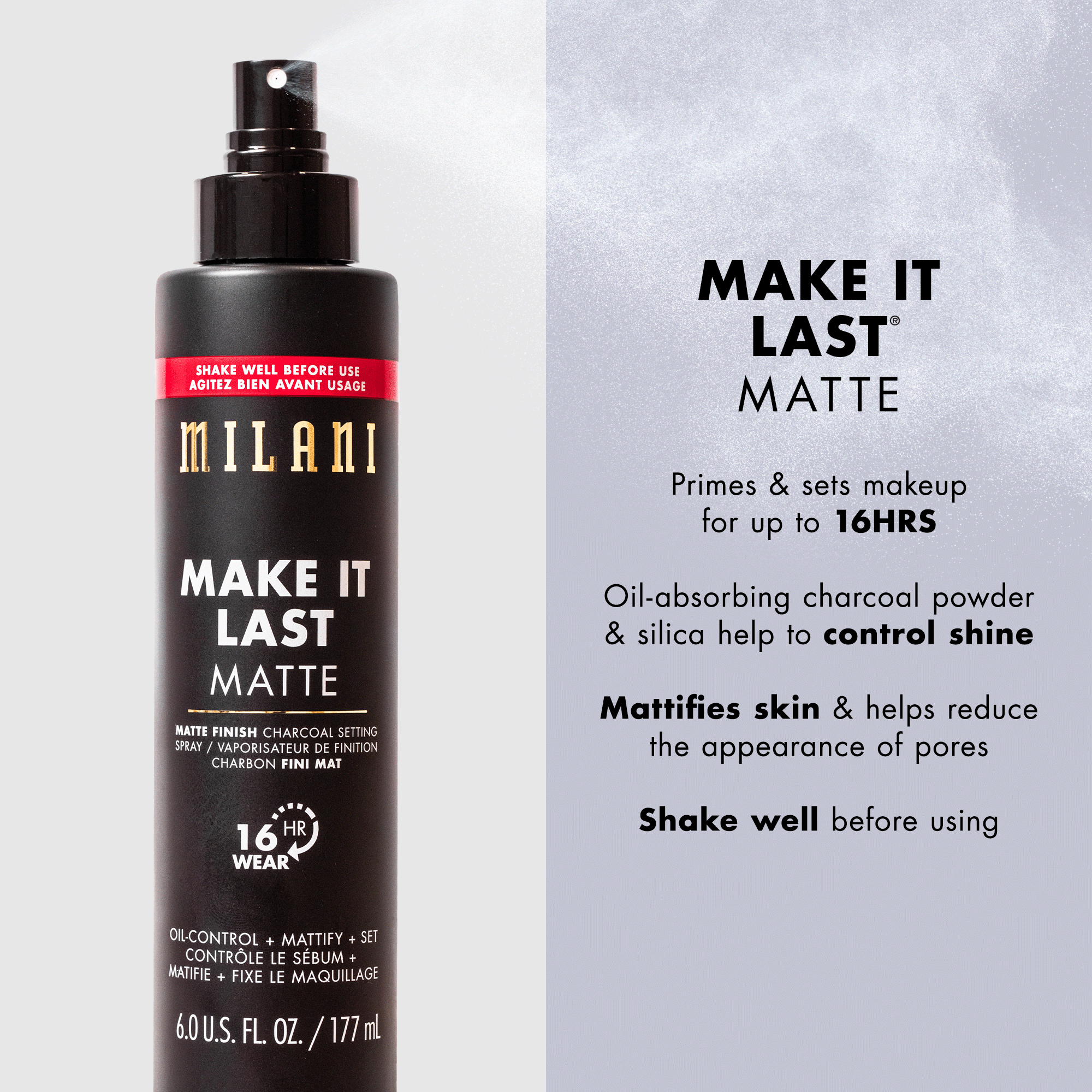 Milani Make It Last Charcoal Jumbo XL Setting Spray photo 4