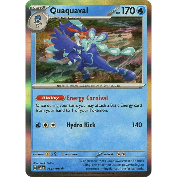 Pokemon Scarlet & Violet Base Set Holo Rare Quaquaval #54
