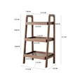 thumbnail image 7 of Ladder Bookshelf, Solid Oak Wood Standing Shelf 3-Tiers Ladder Bookshelf with Open Storage Floor Bookcase, Side Table for Bathroom, Living Room, Bedroom, Hallway, Patio, Kitchen, Walnut, 7 of 7