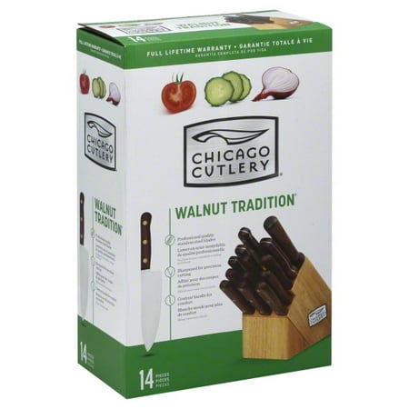 Block Set Chicago Cutlery - Chicago Cutlery Walnut Tradition 14-Piece Knife Block Set