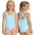 thumbnail image 3 of CAIXIA Girls One Piece Swimsuit Kids Drawstring Bottoms Bathing Suit Color Block Cut Out Modest Ruched Girls Swimsuits Size 10-12 Stretchy Padded Swimwear,5-6 Years, 3 of 7