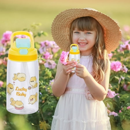 

Njoeus Kids Water Bottle With Straw And Built In Carrying Loop Made Of Durable Plastic Leak-Proof Design For Travel. On Clearance
