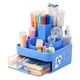 thumbnail image 1 of PortaláPices Giratorio, Organizador de Escritorio, PortaláPices, Portabrochas de Maquillaje con 11 Compartimentos para el Hogar, Azul, 1 of 7