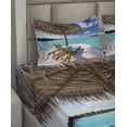 thumbnail image 2 of Ambesonne Valentine Fitted & Top Sheet Set with Shams, Sunbeds Honeymoon, Brown Aqua White, 2 of 4