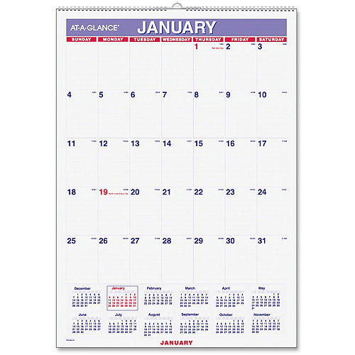 At-A-Glance Laminated Monthly Wall Calendar - Walmart.com