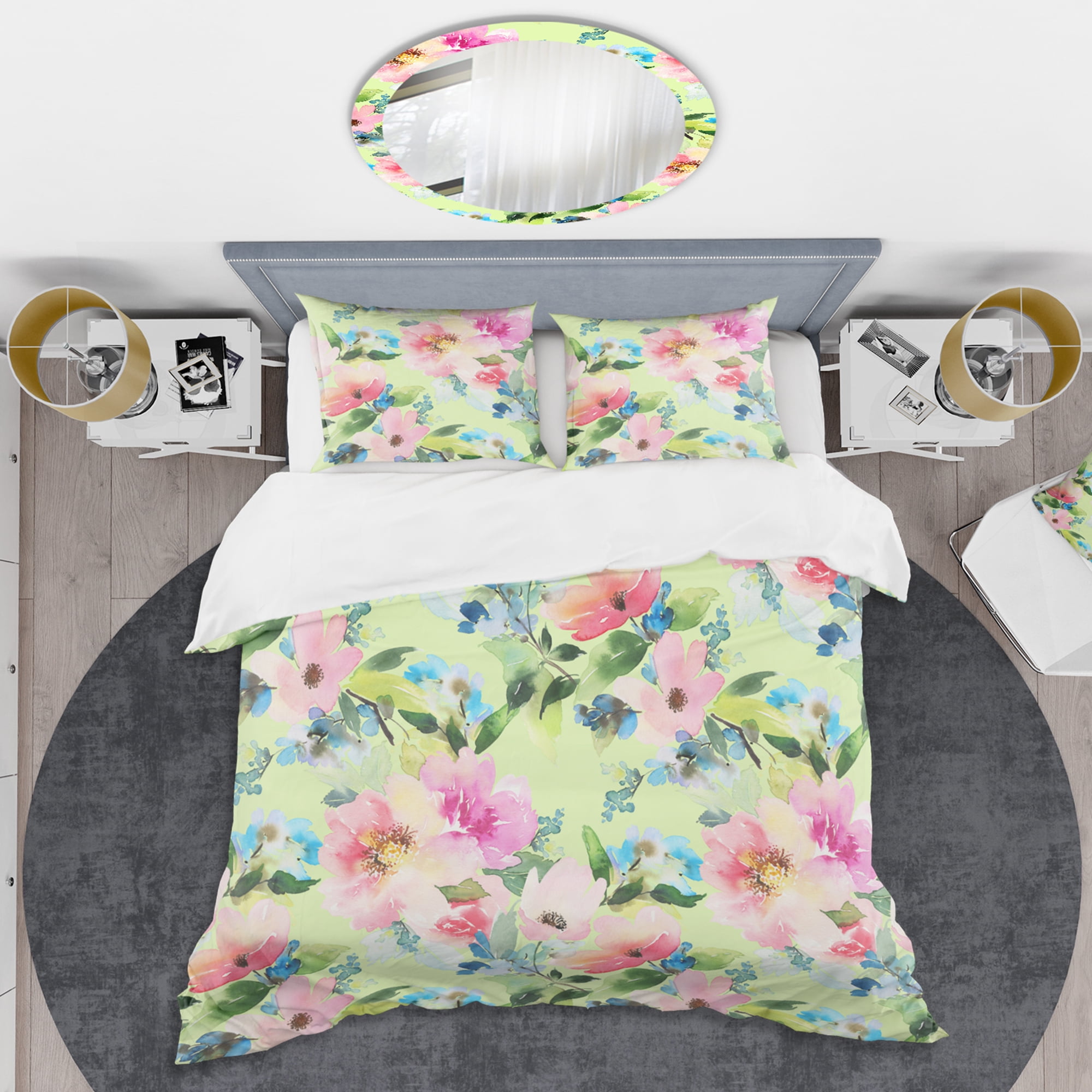 Designart 'Floral Botanical Retro IV' Mid-Century Modern Duvet Cover Set