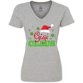 thumbnail image 3 of Inktastic Gigi Claus with Christmas Santa Hat and Snowflakes Women's V-Neck T-Shirt, 3 of 5