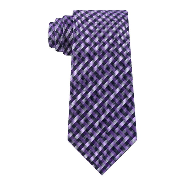 TOMMY HILFIGER Mens Purple Plaid Textured Classic Neck Tie - Walmart.com
