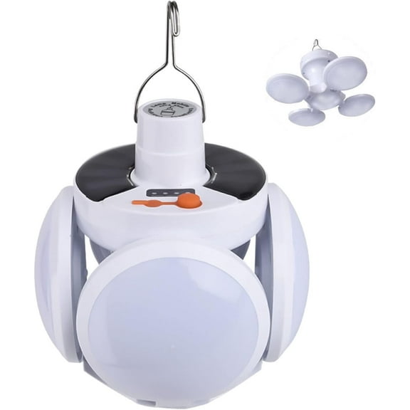 1200 Lumens Rechargeable Camping Lantern - IPX7 Waterproof, 1800mAh, Solar/USB Charging, 5 Light Modes for Tent, Hiking, Hurricane