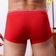 thumbnail image 4 of successthop Mens Silk Underwear Plus Size Cool Support Pouch Low Rise Sport Lightweight Solid Boxer Brief Red XL, 4 of 7