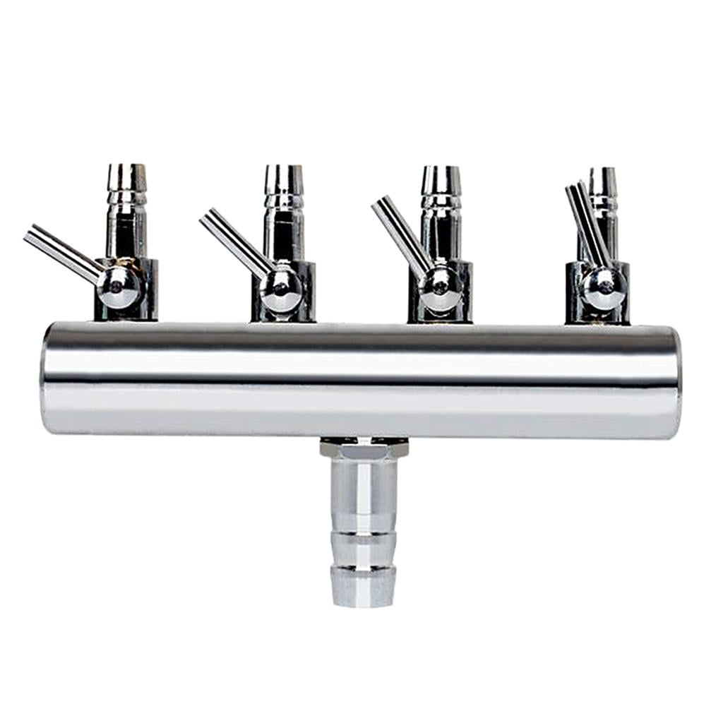 Milaget 4mm Stainless Steel Aquarium Air Flow Lever Control Valve