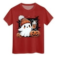 thumbnail image 5 of Staki Toddler Girl Halloween Toddler Baby Girl Halloween T-Shirts Cutest in Graphic Shirts Kid Short Sleeve Tees Vintage Top(Red,8-9 Years), 5 of 5