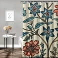 thumbnail image 2 of JEUXUS Blue Cottage Rustic Farmhouse Bathroom Shower Curtain Set with Hooks White, 2 of 7