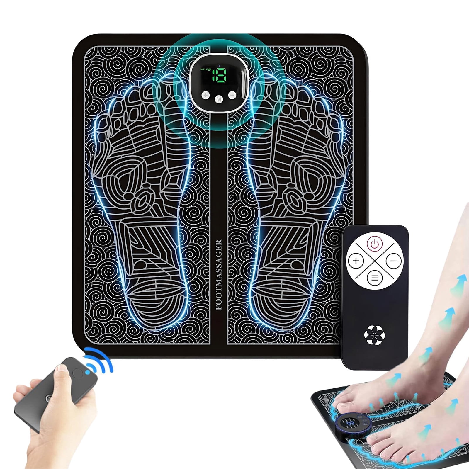homedics soothing foot warmer and vibrating massager with heat, black -  Walmart.com