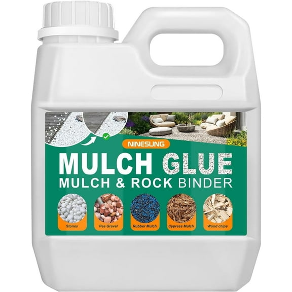 Concentrated Strong Mulch Adhesive, Quick-Drying Non-Toxic Mulch Mixture for Rock and Gravel Debris Landscape Rock Adhesive (20 oz.)