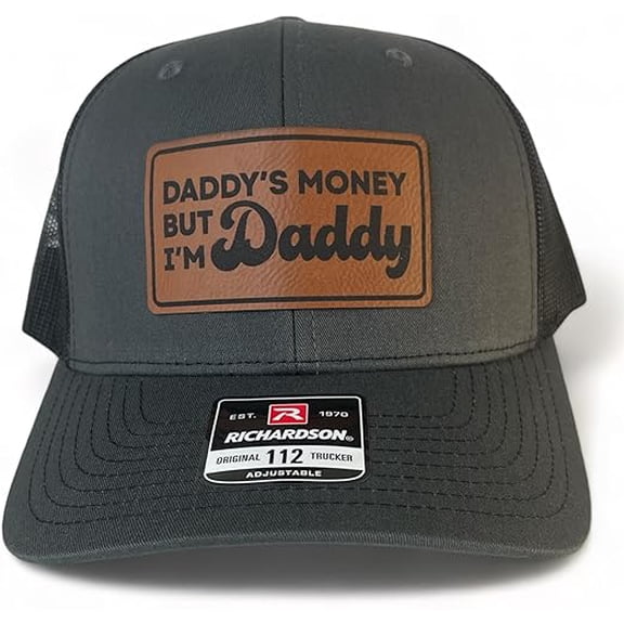 Mars NY Daddy's Money but I'm Daddy Funny Trucker hat (Cotton Blend, Charcoal/Black)