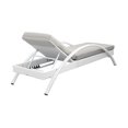 thumbnail image 3 of Aloha Adjustable Outdoor Chaise Lounge Chair in White and Grey, 3 of 9