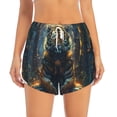 thumbnail image 2 of KLL Forest Meditating Tiger Pattern Shorts Women,Athletic Shorts High Waisted Running Shorts Pocket Sporty Short Gym Elastic Workout Shorts-Medium, 2 of 7