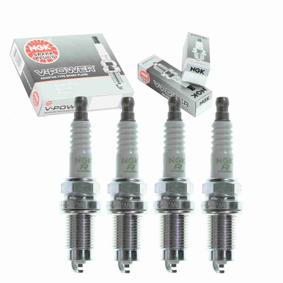 4 pc NGK V-Power Spark Plugs compatible with Nissan Pickup 2.4L L4 1995-1997