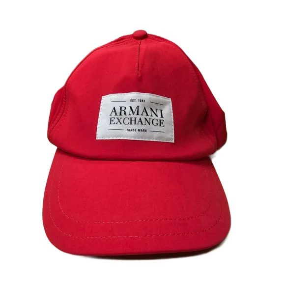 ARMANI EXCHANGE 954101 Red With White Patch Polyester Snapback Men's Hat One Size