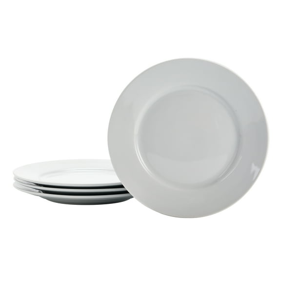 Bico White Porcelain Ceramic Salad Plates, 9.25 inch, Set of 4, for Salad, Appetizer, Microwave & Dishwasher Safe