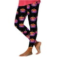 thumbnail image 3 of Feancey High Waisted Leggings for Women Novelty Halloween Print Workout Tights Holiday Casual Tummy Control Yoga Pants Buttery Soft Stretch Leggings Multicolor M, 3 of 7