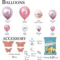 thumbnail image 4 of Decoraciones De Baby Shower Para Niña 140 Piezas Guirnalda De Globos Rosas Pegatinas De Mariposa 18 En 12 En 10 En 5 En Lila Púrpura Cromo Globo De Confeti De Oro Rosa, 4 of 5