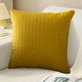 thumbnail image 3 of HomeDM Couch Throw Pillow Covers 17.7x17.7 Inch, Soft Decorative Cushion Cover for Farmhouse Boho Pillowcase for Home Decor Sofa Bedroom Living Room, Yellow, 3 of 7