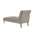 thumbnail image 6 of Rustic Manor Traver Rectangular Linen Tufted Chaise Plywood Lounge Wheel Caster, Taupe, 6 of 9