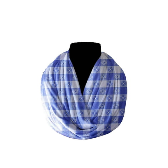 Cotton Blend Infinity Scarf Tavern Gingham Checkered Print