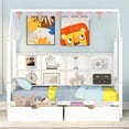 thumbnail image 2 of Bellemave Twin House Bed with Storage Drawers and Shelves, Playhouse Bed Frame, Wood Montessori Bed (White), 2 of 13