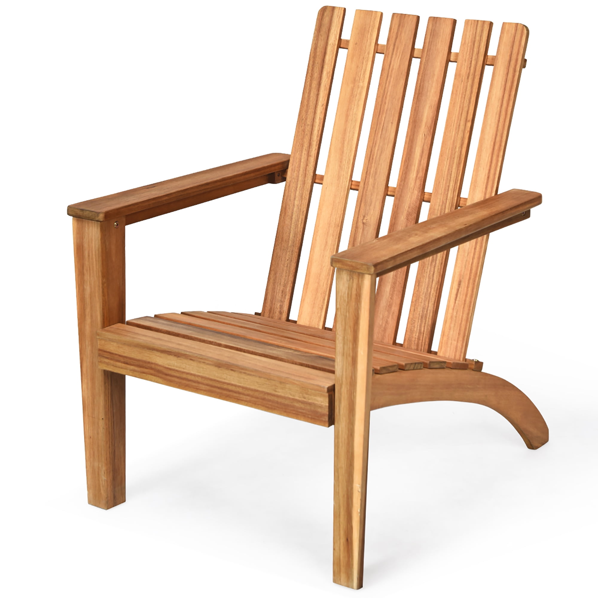 Costway Patio Acacia Wood Adirondack Chair for Balcony, Lounge