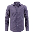 thumbnail image 1 of Blusa y camisa de manga larga con cuello vuelto para hombre, blusa informal a la moda con botones, cómoda y de manga larga con cuello vuelto, blusa de poliéster para hombre., 1 of 5