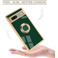 thumbnail image 2 of Compatible for Google Pixel 7a Case with Ring Holder Kickstand [with Magnetic] Soft TPU Shockproof Electroplated Protective Phone Case for Pixel 7a - Green, 2 of 12