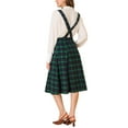 thumbnail image 3 of MODA NOVA Junior's Retro Plaid Tartan A-Line Suspender Midi Skirt, 3 of 6