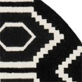 thumbnail image 3 of SAFAVIEH Dhurries Collection 8' x 8' Round Black/Ivory DHU556L Handmade Flatweave Premium Wool Area Rug, 3 of 3