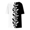 thumbnail image 4 of Charella Womens Summer Plus Size Tops Crew Neck Pleated Flowy Basic Tee Gradient Color Short Sleeve Shirts Clothes (5XL, Black 1), 4 of 5