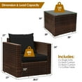 thumbnail image 5 of Aimee Lii 3 Pieces Patio Rattan Furniture Bistro Sofa Set with Cushioned, Modern Patio Furniture, Black, 5 of 7