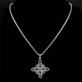 thumbnail image 3 of Classic Wiccan Witch Knot Irish Celtic Knot Trinity Knot Pendant Necklace 14K White Gold for Men Women Fashion Lucky Amulet Jewelry Gift, 3 of 7
