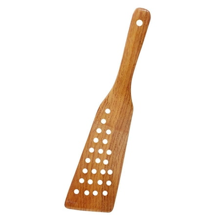 

Farfi Wooden Spatula Multifunctional Non Stick Heat Resistant 24 Holes Widen Slotted Cooking Shovel Turner for Frying Steak (Wooden Color)