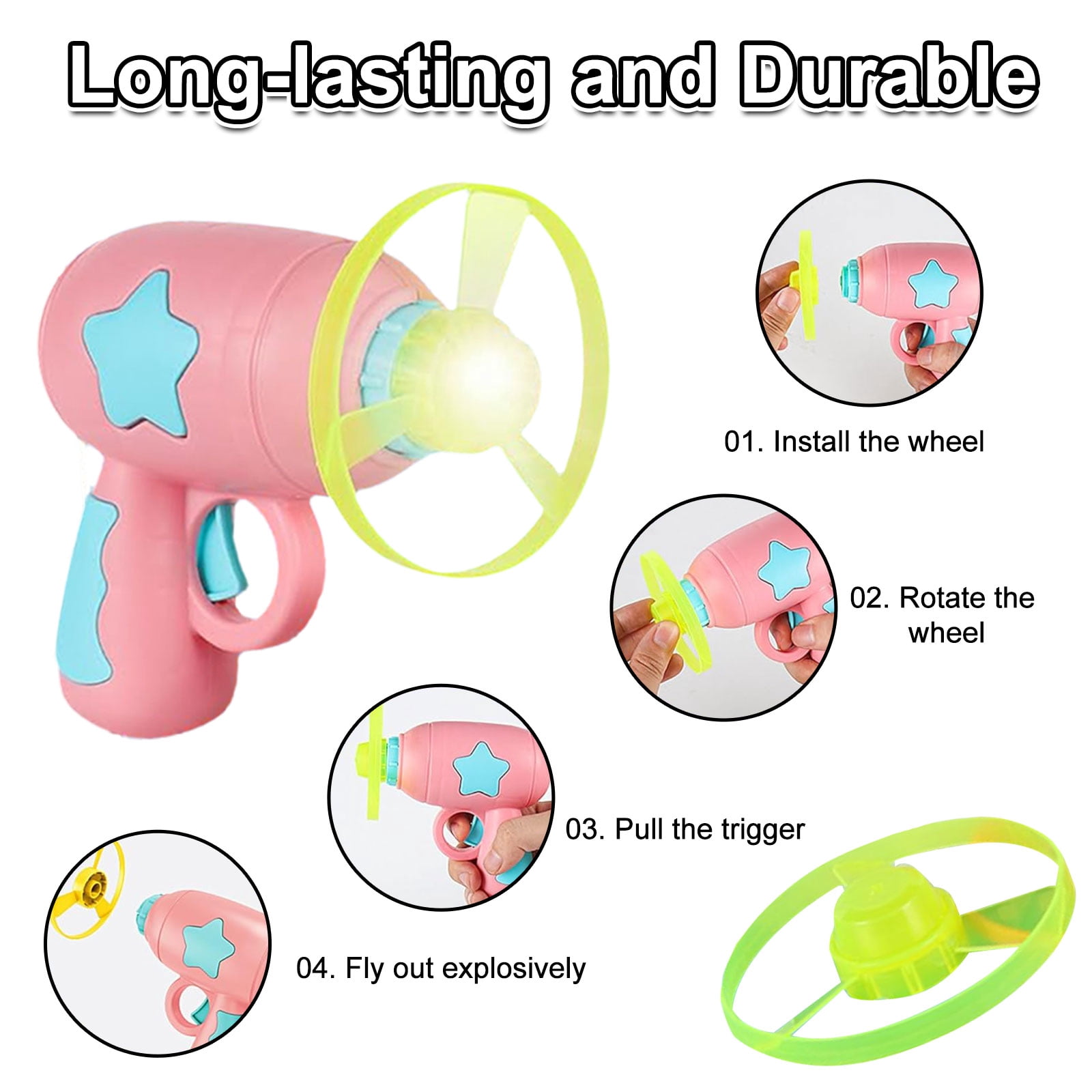 Bamboo Dragonfly Catapult Launcher, Interactive Cat Toy & Outdoor Flying Saucer Blaster, Glowing LED Dragonfly Catapult for Pet Exercise & Night Play, Fun Gift for Hobbyists & Pet Lovers(Blue)